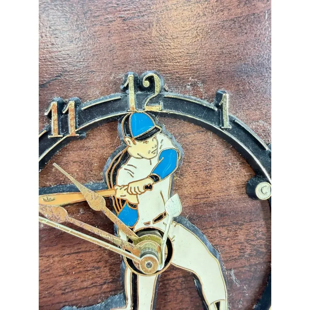 Vintage Nolan Ryan Baseball Card Wall Clock Texas Rangers Quartz Works Wood